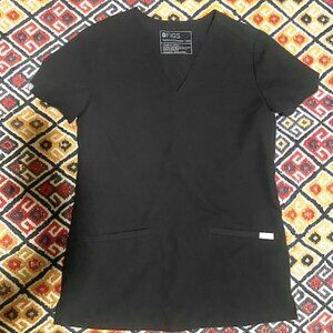 FIGS Black Women's Casma Three-Pocket Scrub Top XXS